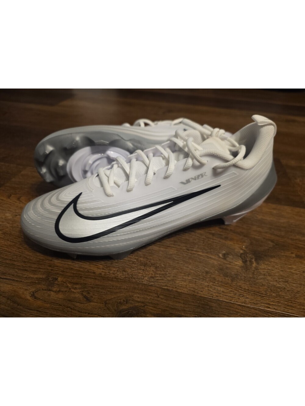 Size 8 Nike Vapor Speed 3 Football Cleats White Silver FB3303-100 Men